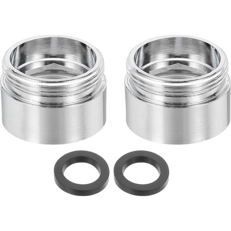 2Pièces Adaptateur De Mousseur De Robinet, 1/2" Femelle Vers M22 Mâle Avec Joint, Longueur 15mm, Réducteur De Robinet Aérateur, adaptateur robinet cuisine pour tuyau d'arrosage (1/5)