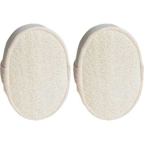 Juego de 2 esponjas de lufa, guante exfoliante para el baño, abundante espuma, cuidado suave de la piel, regalo para mujeres y familia. (1/5)