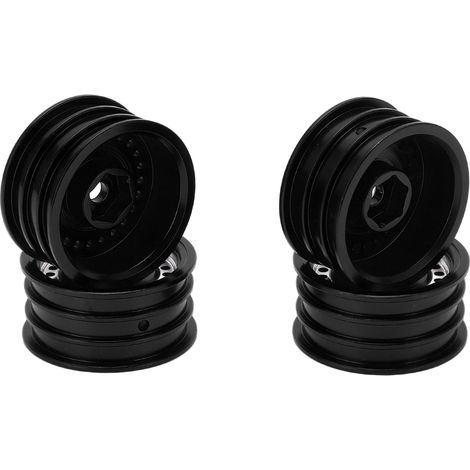 4PCS Moyeux de roue en alliage d'aluminium 24 trous pour voiture RC Axial SCX24 AXI90081 AXI00001 1/24, Noir (1/5)