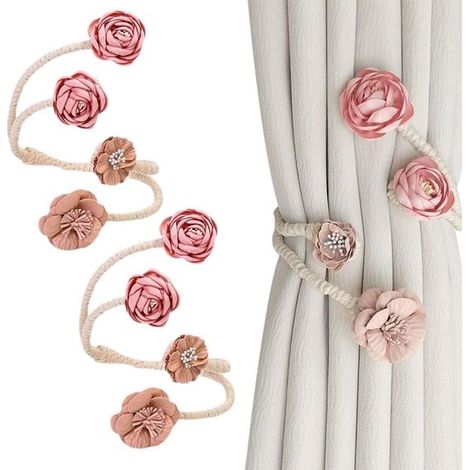 Set di 4 fermatende – Design intrecciato – Decorazione per camerette da bambina – Nastri e fermatende (1/4)