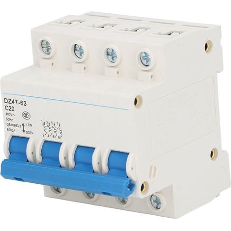 Disjoncteur Mini 4P MCB montage sur Rail DIN 6000A capacité de coupure 400V 20A pour la maison (1/5)