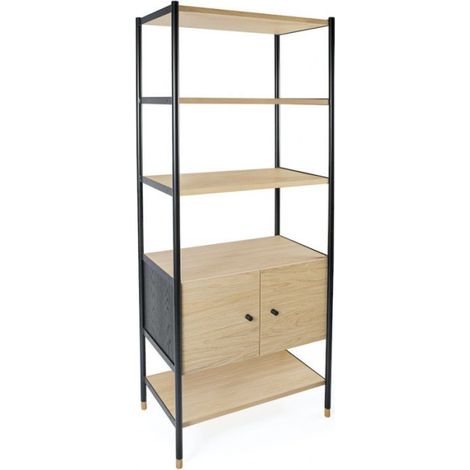 Bibliothèque Design en Bois "Jugend" 180cm Naturel (1/5)
