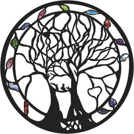Arte del Árbol de la Vida, arte de pared de metal, decoración de pared de metal, decoración de pared del Árbol de la Vida hecha de metal, para sala de estar, dormitorio, cocina, tienda, cafetería, ofi (1/5)