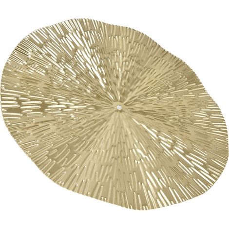 Décoration murale en fer doré, assiette ronde irrégulière, style luxe, cadeau design, accessoire décoration intérieure, modèle D grand format (1/5)