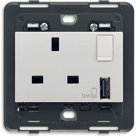 VIMAR - 20223.AN Enchufe BS 2P+E 13A + int. + USB A Siguiente