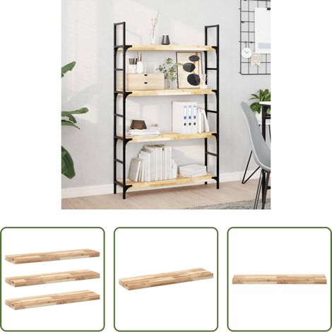 Bois d'acacia -  Étagères flottantes 3 pcs 100x20x4 cm acacia massif non traité (1/5)