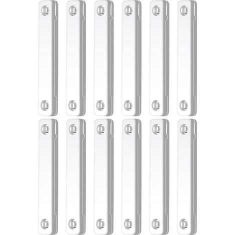Lot de 12 pinces aimantées anti-moustiques pour fenêtres, auto-adhésives, sans perçage – Blanc (1/5)