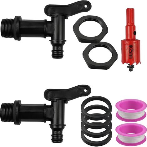 3/4 Robinet de Cuve Plastique Robinets de Citerne d'eau Robinet récupérateur Eau de Pluie pour Maison Jardin Irrigation (1/5)