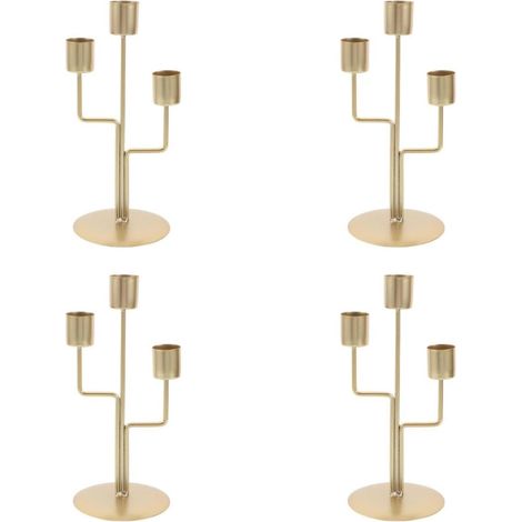 Stück Kerzenständer-Ornament zum Valentinstag, Kegelkerzenhalter, süße Kuchendekoration, Hochzeitskerzen, Statuen, Dekoration, spezielles Behälterpaket, goldenes Eisen (1/4)
