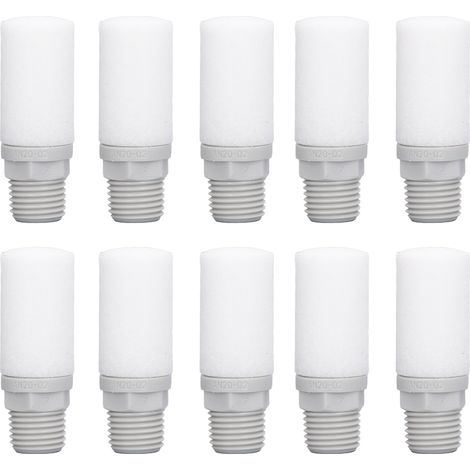 10 pezzi silenziatore pneumatico con raccordo per tubo di scarico G1/4in, filtro silenziatore in PP per la riduzione del rumore per cilindro. (1/5)
