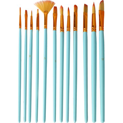 Ensemble de pinceaux pour peinture à l'huile, pinceaux à poils en nylon, pinceaux pour gouache, pinceaux pour aquarelle, pinceaux pour acrylique, pinceaux pour contours, pinceaux en forme d'éventail p (1/5)