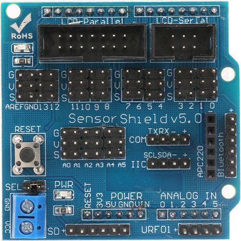 Sensor Shield V5.0 Expansion Board Module Supports Ultrasonic Sensor Port, 12864 S/P Port (1/5)