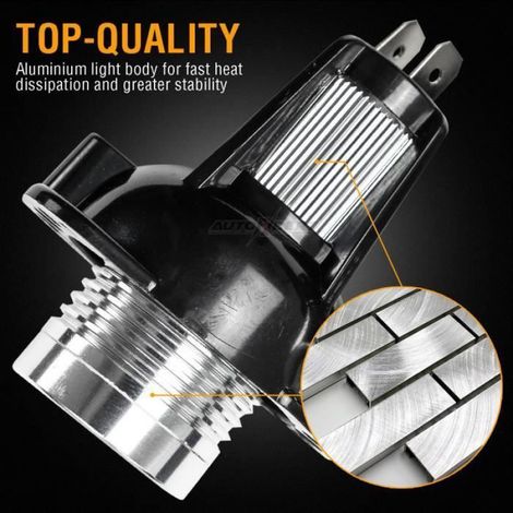 2PCS Pour BMW Série 3 E90 E91 2005-2008 12W LED Blanc Remplacement ampoules yeux d'ange halo anneau (1/4)