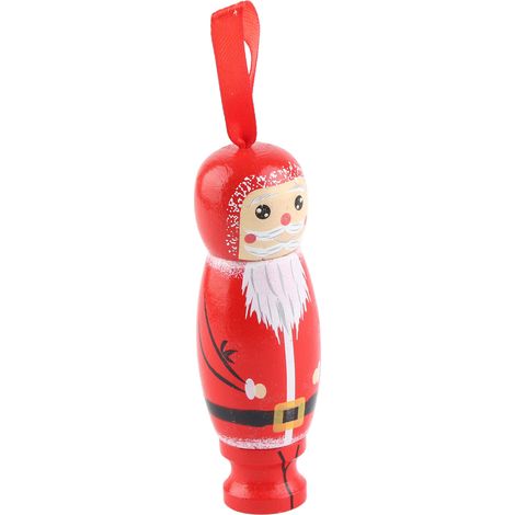 Père Noël Suspendu Ornement Drôle Sapin de Noël en Bois Déco Artisanale (1/5)