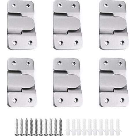 Support de Montage Encastré - Acier Inoxydable - Pour Cadre Photo Miroir Horloge Murale Tête de Lit - 12 Pièces