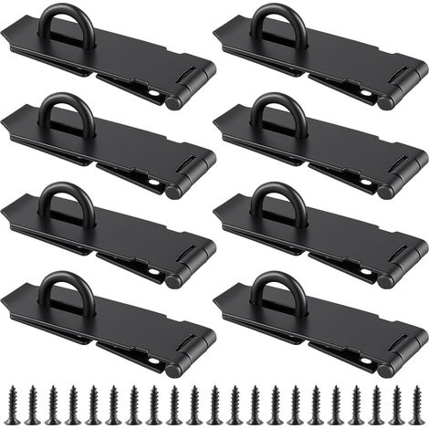 Schwarze Türriegel, 4-Zoll-Beschläge, geeignet für Schubladen, Schränke und Kleiderschränke, 8er-Pack. (1/3)