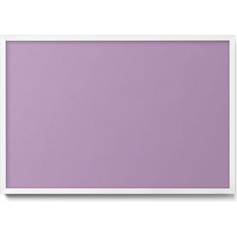 Tableau Magnétique en Métal Tableau pour Magnet - Motif Couleur violet pastel - Minimaliste - Cadre Blanc - 60x40 cm - Plaque Magnétique