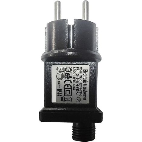 Adaptateur secteur 31 V 6 W 193 mA, étanche, compatible 100-240 V, avec huit fonctions et prise européenne. (1/5)
