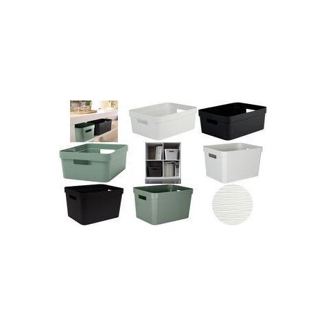 Boîte de rangement eda stone 6 litres empilable poignées ergonomiques