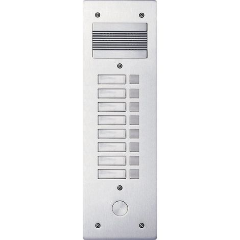 Platine de rue Série 200 audio étroite façade Alu 4mm 8 appels (308208)