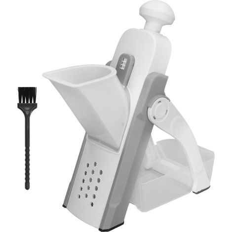 Kompakter und abwaschbarer Gemüseschneider, tragbarer Zerkleinerer für die Küche zu Hause oder im Restaurant, modernes graues Design (1/5)