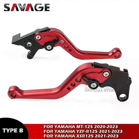 Palancas de freno y embrague para motocicletas YAMAHA MT125 YZF-R125 XSR125 MT-125 R125 XSR 125 2016-2023, ajustables (B Red 2020-2024). (1/5)