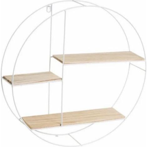 Bibliothèque étagère murale coloris naturel-blanc - Longueur 53 x Profondeur 53 x Hauteur 12 cm (1/4)