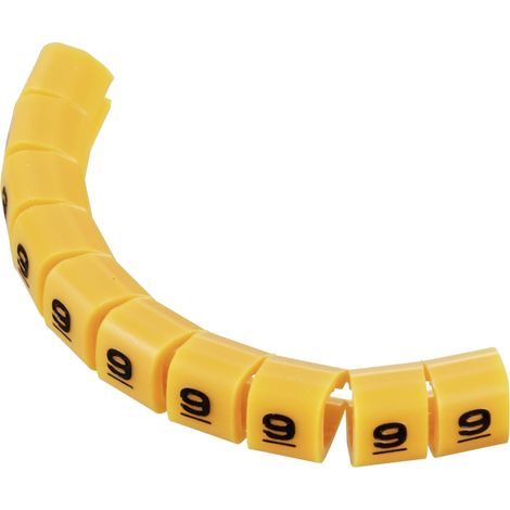 TRU COMPONENTS TC-MB1/9203 Clip de marquage Impression 9 Plage de Ø extérieur 3 à 3.60 mm S021721 (1/2)