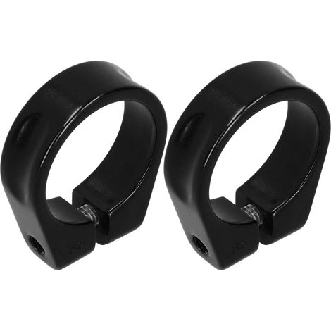 Collier de Serrage Vélo Noir 35MM - 2 Pièces pour Guidon et Selle, Alliage Léger (1/5)