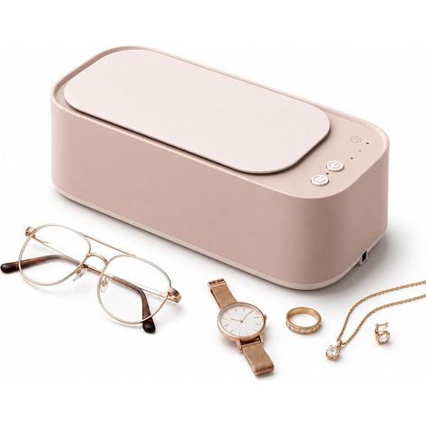 Nettoyeur à ultrasons 45 kHz, appareil portable de nettoyage de lunettes, bijoux, lunettes, montres et prothèses dentaires. (1/5)
