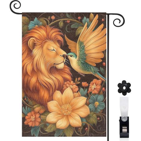 Drapeau de jardin vertical décoration maison toile résistante double face 30 x 45 cm pour porche et cour (1/5)