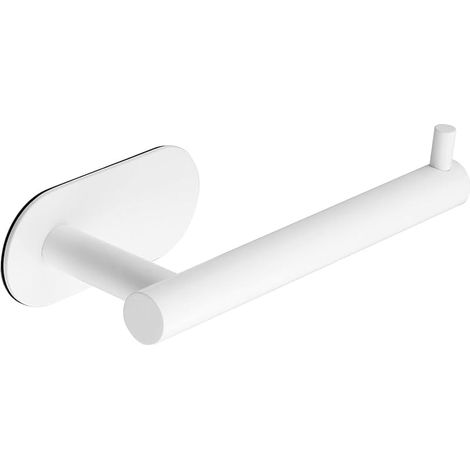 Porte Papier Toilette Mural sans Percage, Derouleur Support Porte Papier Toilette Adhésif en Acier Inoxydable SUS304 pour Salle de Bain et Cuisine, Blanc, EGYT6130-3M-W (1/5)