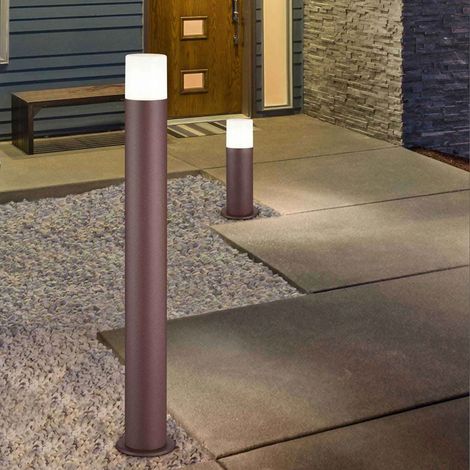 Balise extérieure IP44 E27 fonte aluminium rouille - Trio - Hoosic (1/5)