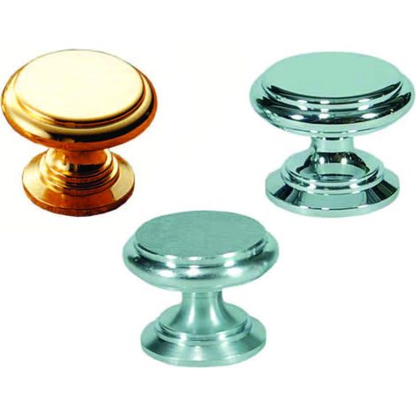 Pomoli Per Mobili In Ottone - ø 20 mm cromato lucido - Piatti Sagomati - 5 pz