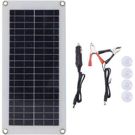 Kit de panneaux solaires pour système d'énergie solaire, panneau solaire simple à cellules solaires 12 V, panneau solaire, maison, mobile, camping-car, voiture, caravane, camping-car (1/5)