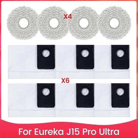 Accessoires pour aspirateur robot Eureka J15 Pro Ultra : sacs à poussière, lingettes de nettoyage de rechange (1/5)