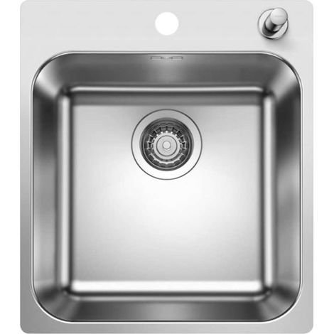 Blanco Supra 400 - Spüle, 50x44 cm, mit Ablaufbedienung, Edelstahl gebürstet 526353 (1/3)