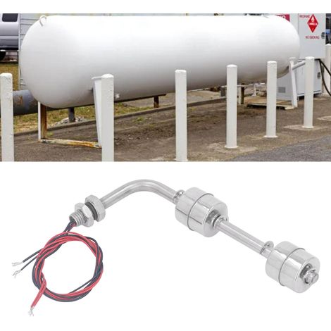 Interrupteur de niveau à flotteur double point latéral en acier inoxydable, capteur de niveau d'eau en acier inoxydable, indicateur de niveau d'eau/d'huile, AC/DC 0110 V, L=150 mm (1/5)