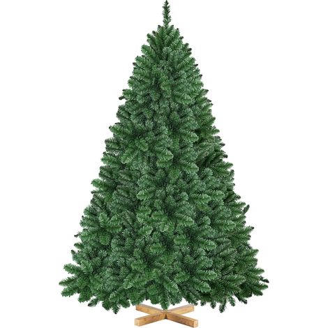 Homevive Árbol de Navidad Artificial de 183 cm con 903 Puntas Retardantes de Llama PVC Soporte de Metal con Vetas de Madera de Abeto Verde