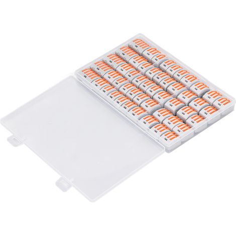 Kit 50 connecteurs rapides 2 3 5 ports, épissure compacte pour fils électriques, 250V 32A, lot de cosses de jonction. (1/5)