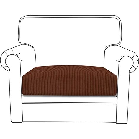 Funda Para Cojín - Jacquard Elástico 85% Poliéster 15% Spandex - Para Sofá Banco Asiento En L O T - 1 Unidad Marrón Oscuro (1/5)