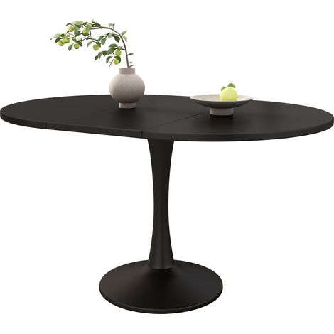 Tavolo da Pranzo Allungabile 100-140x100x75 cm, Design Moderno Salvaspazio, Piano in MDF, Nero, per Ristorante e cucina (1/5)