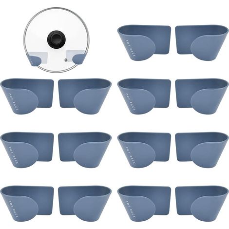 CSPARKV - Soporte para tapa de olla (8 unidades), adhesivo, autoadhesivo, para pared (azul)
