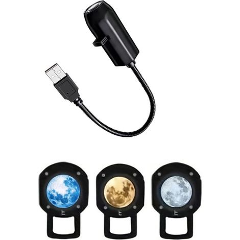 Schwarzer Sternenprojektor 3 Farben Warm Kalt Blau 360 USB-Projektor Milchstraße Sterne Mondlampe Nachtlicht für Schlafzimmer Kinderzimmer für (1/5)