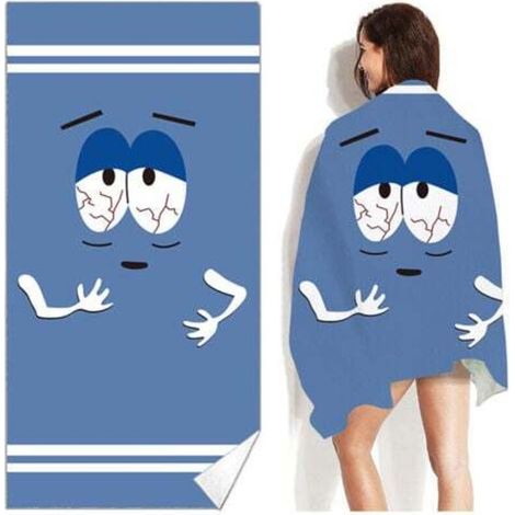 Wendbares Mikrofaser-Strandtuch 160 x 80 cm (große blaue Augen), schnelltrocknendes Strandtuch, leichtes und tragbares Reisehandtuch