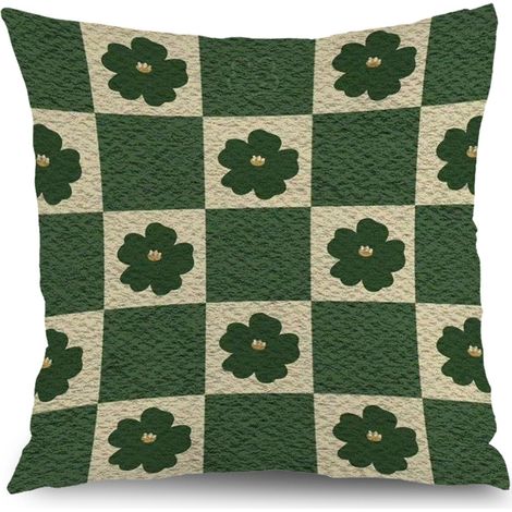 Taie d'oreiller floral décoratif, décoration maison style ferme,50×50cm (1/5)