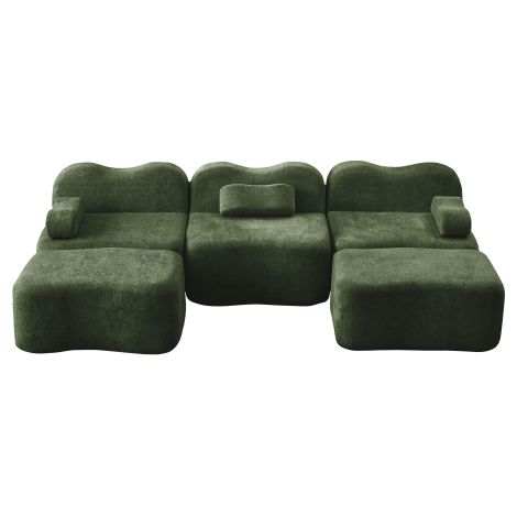 Canapé droit 3 Places Modulaire  Vert Idéal Salon (1/5)