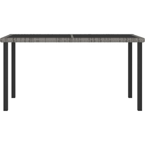 Maison Exclusive - Garten-Esstisch Grau 140x70x73 cm Poly Rattan