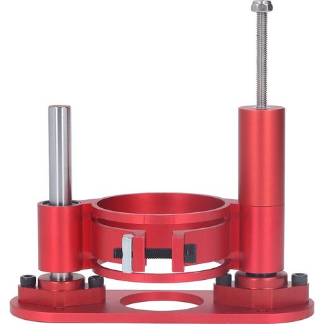 Base de table élévatrice pour défonceuse, hauteur maximale 47 mm, en alliage d'aluminium et acier inoxydable, pour le travail du bois.