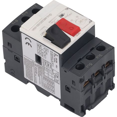 3-poliger Motorschutzschalter mit Überlastschutz, Handstartknopf, AC 690 V, GV2-ME22C, 20–25 A (1/5)